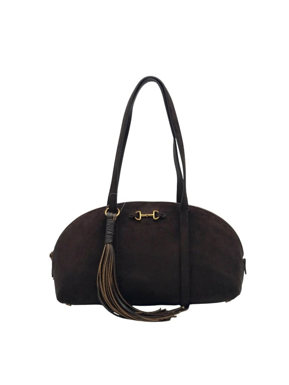 Anne Klein Brown Suede Shoulder Bag